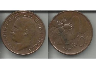 ITALIA REGNO 1937 Ape, moneta 10 centesimi BB VF