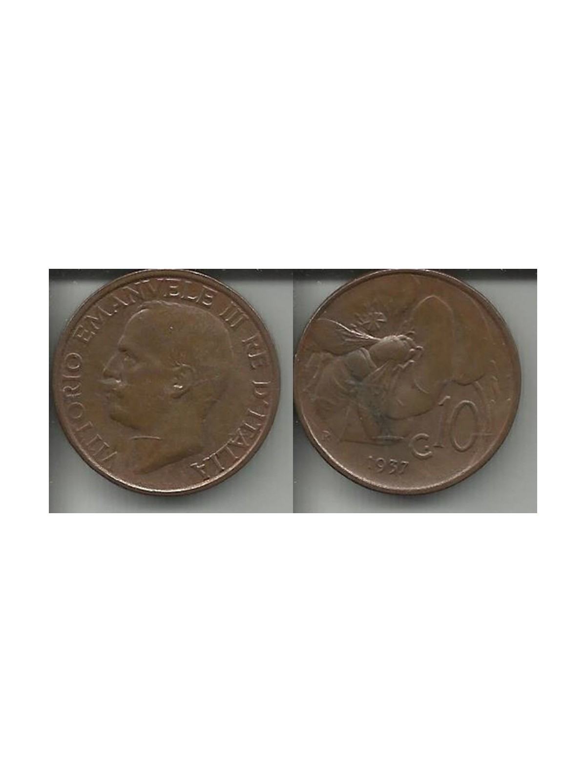 ITALIA REGNO 1937 Ape, moneta 10 centesimi BB VF