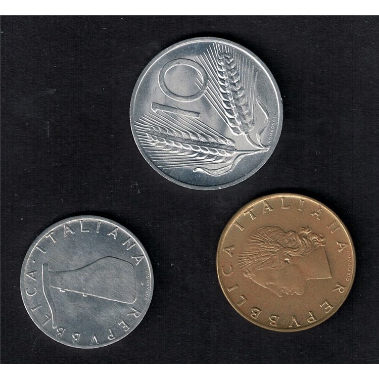 ITALY 1969 3 coins 5£ + 10£ + 20£ FDC UNC