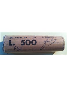 ITALIA 1973 Spighe, rotolino di 50 monete da 10 £ FDC Unc
