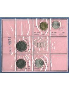 ITALIA 1971 Serie Divisionale 5 Monete FDC