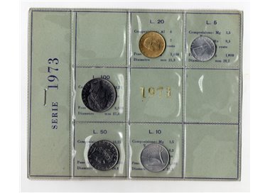 ITALY 1973 Divisional Set 5 Coins FDC