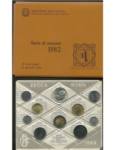 ITALY 1982 Divisional Set 10 Coins FDC