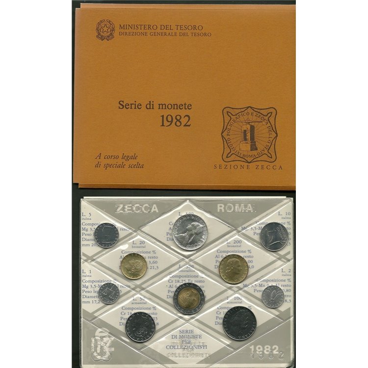 ITALIA 1982 Serie Divisionale 10 Monete FDC