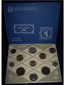 ITALIA 1981 Serie Divisionale 11 Monete FDC