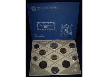 ITALY 1981 Divisional Set 11 Coins FDC