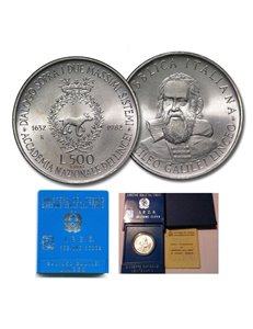 ITALY 1982 Galileo Galilei, £500 silver coin UNC