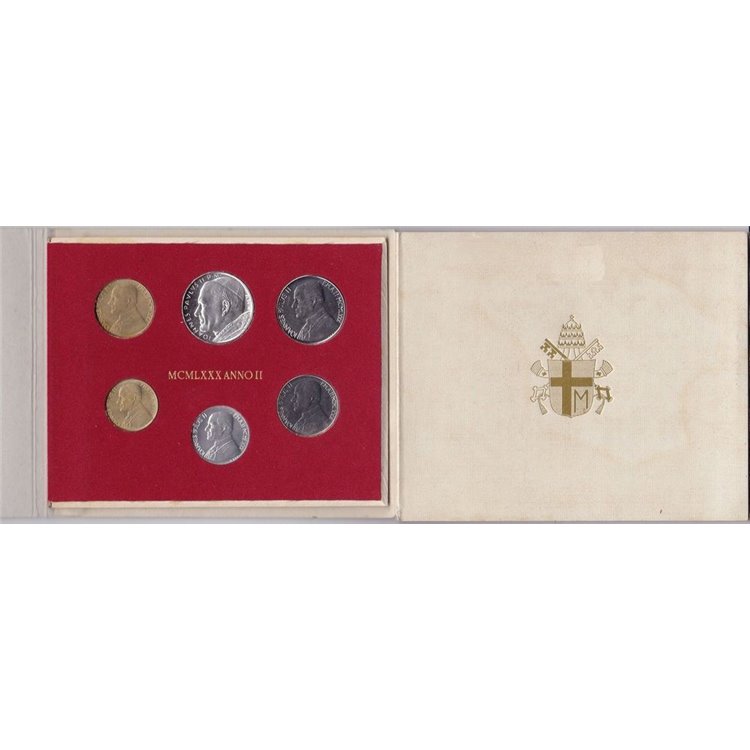 VATICANO 1980 Giovanni Paolo II anno II, 6 monete FDC