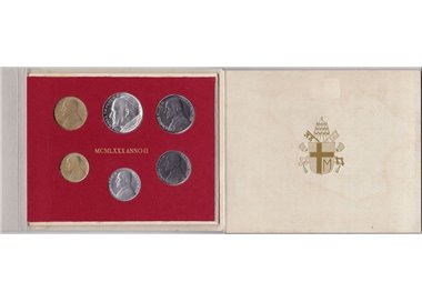 VATICANO 1980 Giovanni Paolo II anno II, 6 monete FDC