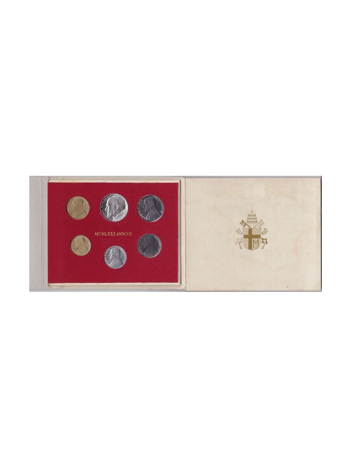 VATICAN 1980 John Paul II Year II, 6 coins UNC