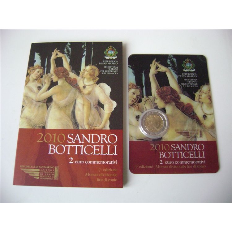 SAN MARINO 2010 Sandro Botticelli, 2 euro commemorative FDC