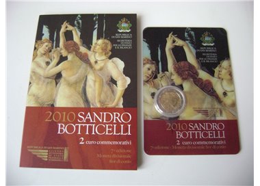 SAN MARINO 2010 Sandro Botticelli, 2 euro commemorativi FDC
