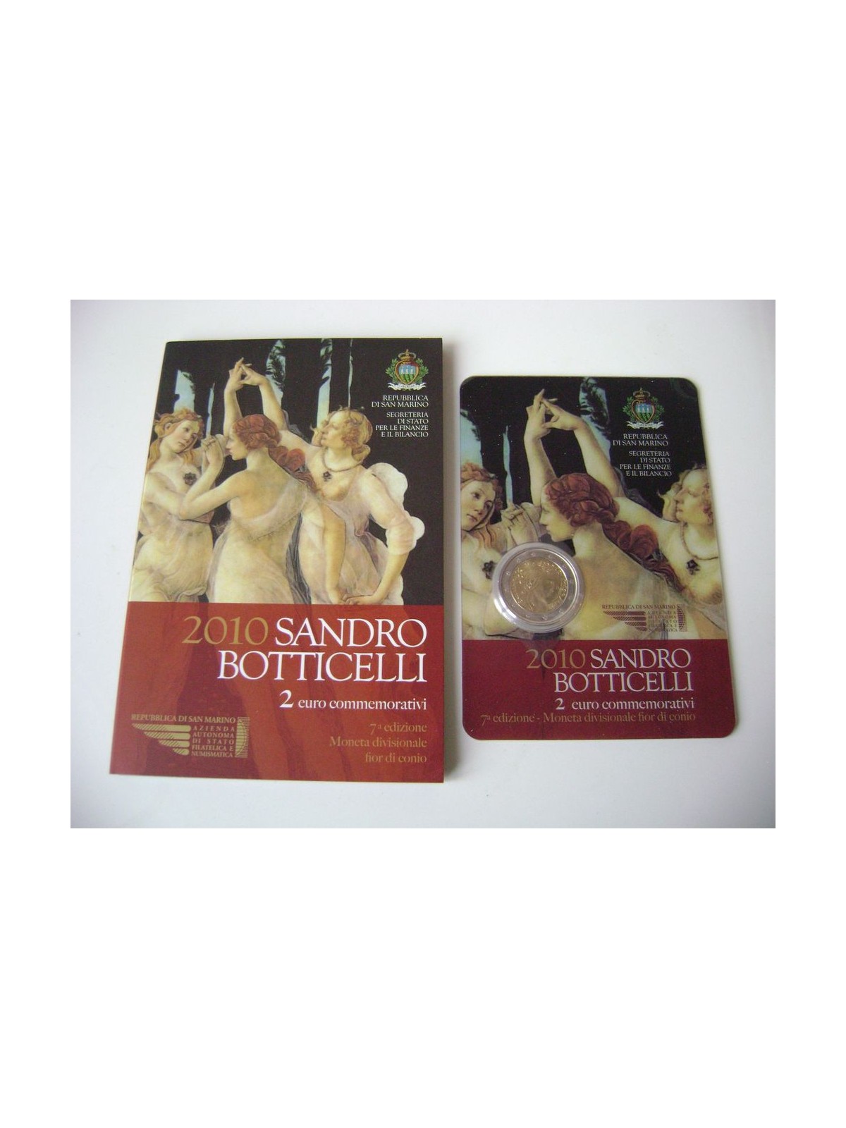 SAN MARINO 2010 Sandro Botticelli, 2 euro commemorative FDC
