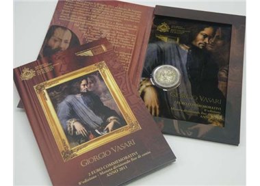 SAN MARINO 2011 Giorgio Vasari, 2 euro commemorative FDC