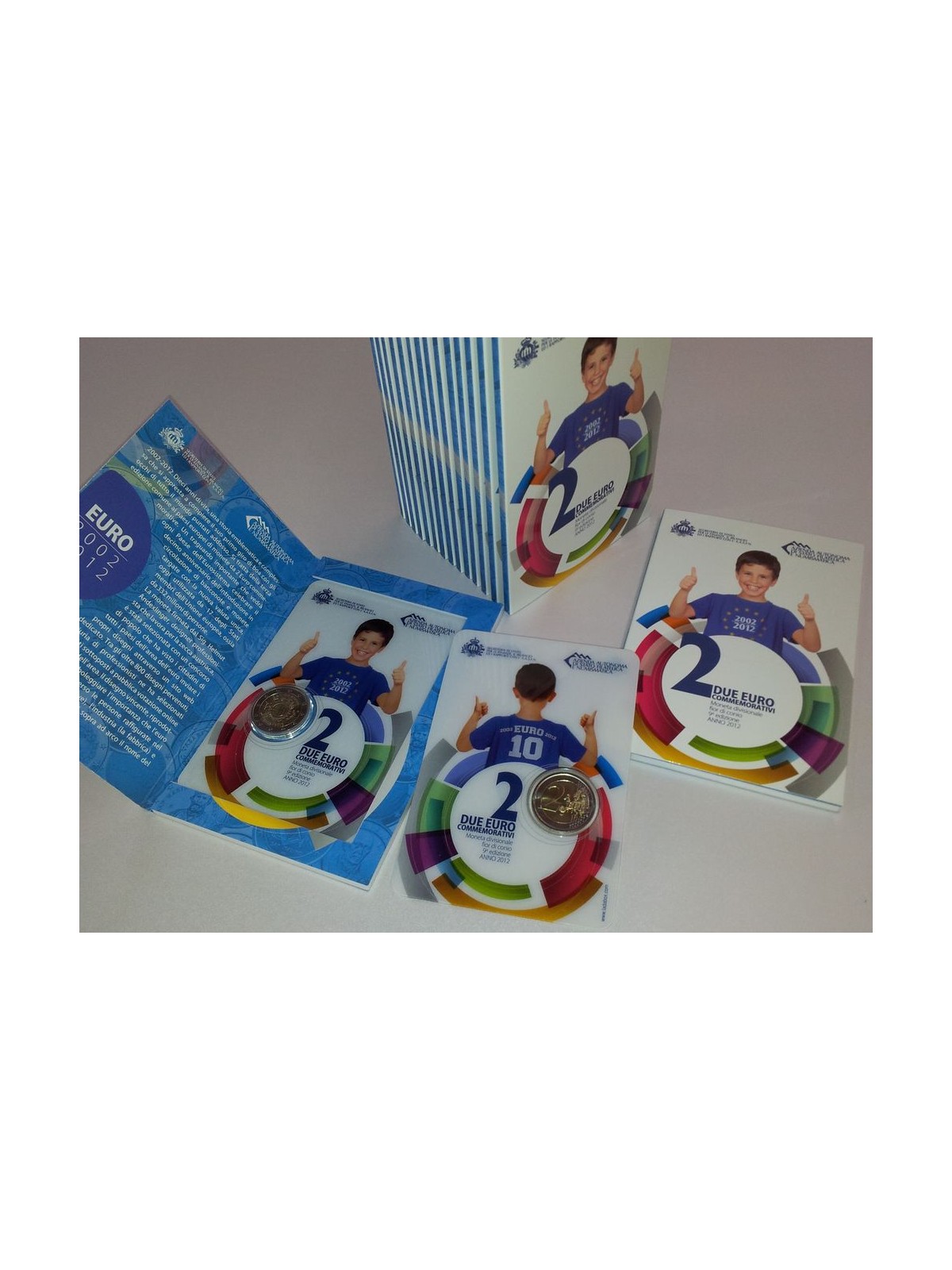 SAN MARINO 2012 Anniversario dell’introduzione dell’euro, 2 euro commemorativi FDC