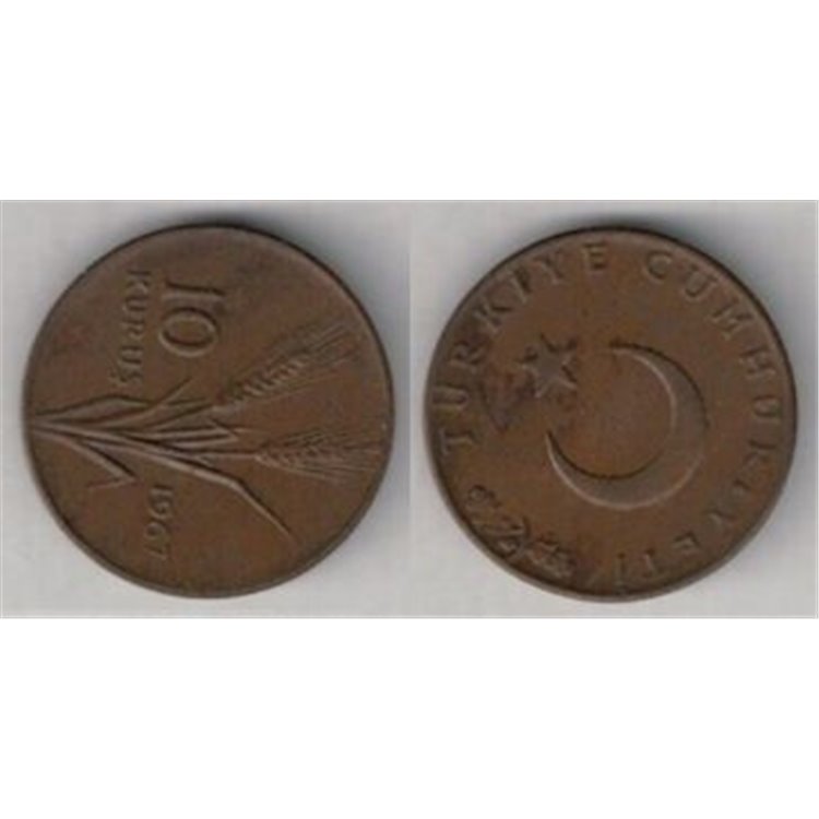 TURKEY 1967 10 KURUS KM 891.1