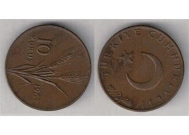 TURKEY 1967 10 KURUS KM 891.1