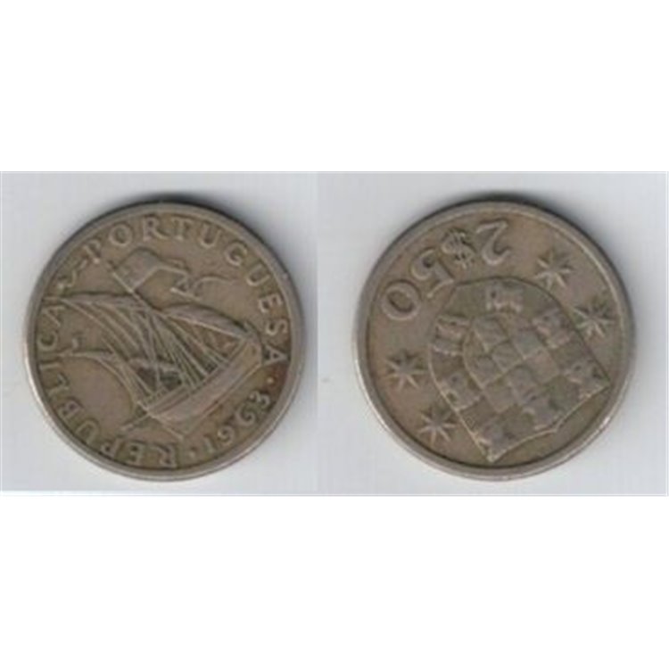 PORTOGALLO 1963 2,5 ESCUDOS 2$50 KM 590