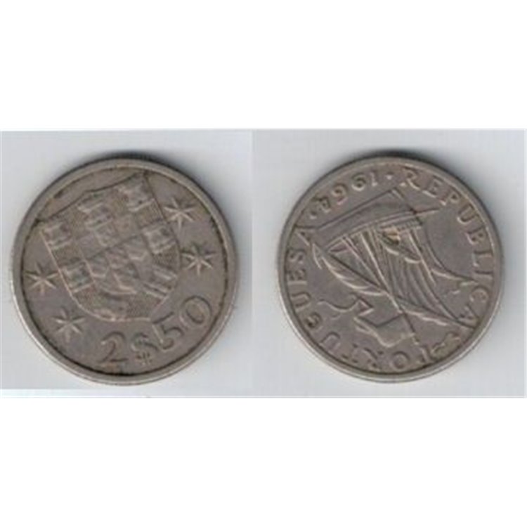 PORTUGAL 1964 2.5 ESCUDOS 2$50 KM 590