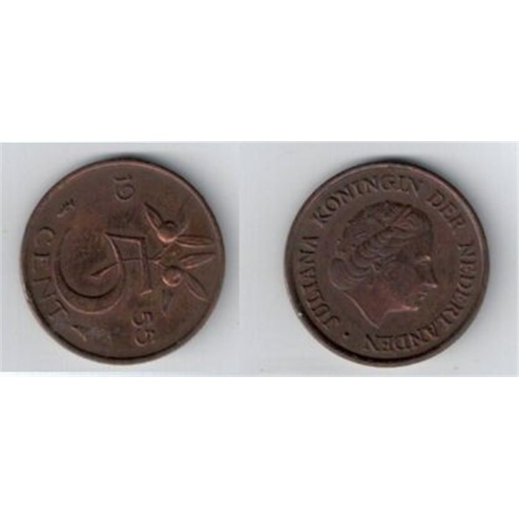 NETHERLANDS 1955 5 CENT KM 181