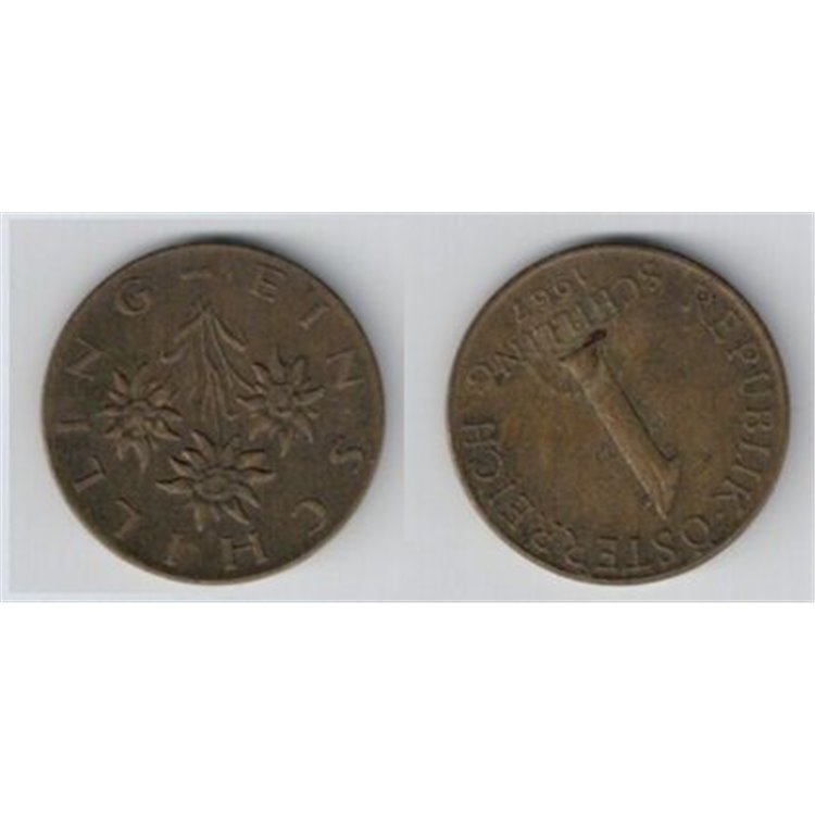 AUSTRIA 1967 1 SCHILLING km 2886