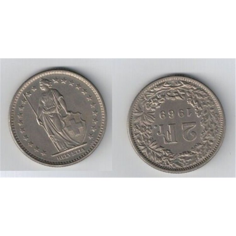 SVIZZERA 1969 2 FRANCHI KM 21a.1