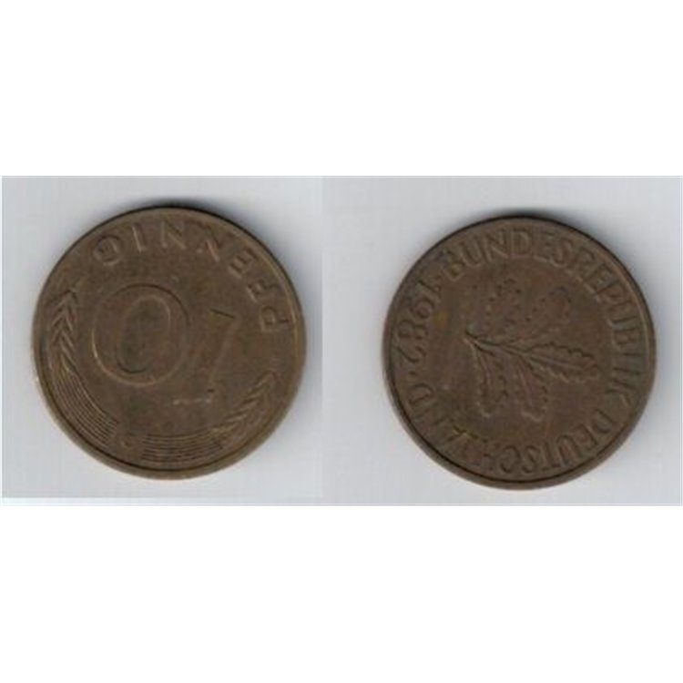 GERMANIA 1982 10 PFENNIG (D) KM 108