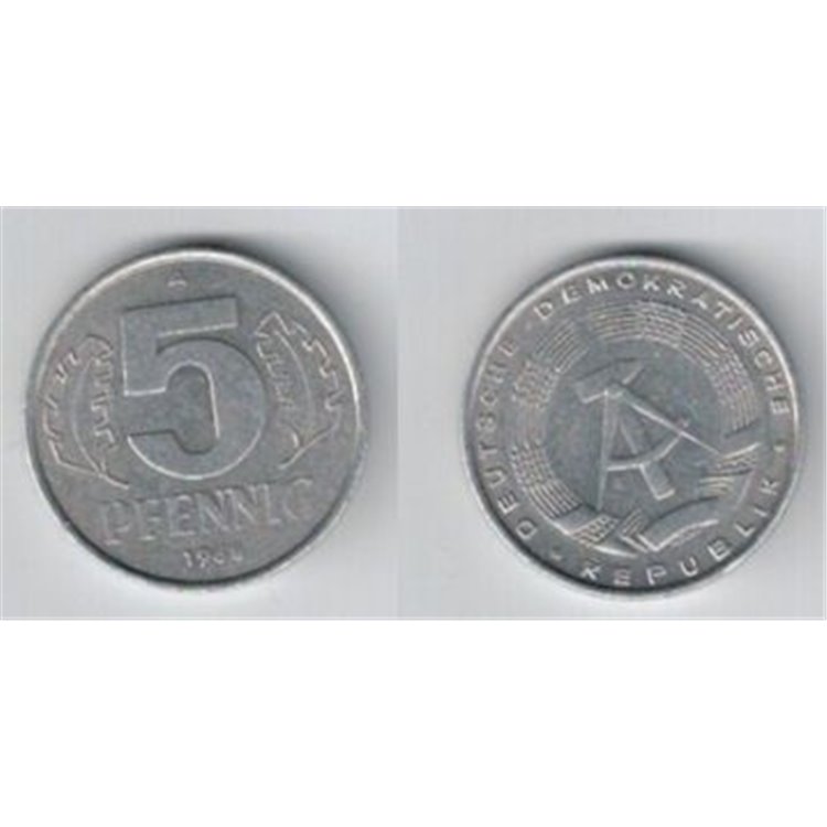 GERMANIA EST 1968 5 PFENNIG (A) KM 9.1