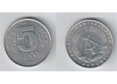 EAST GERMANY 1968 5 PFENNIG (A) KM 9.1