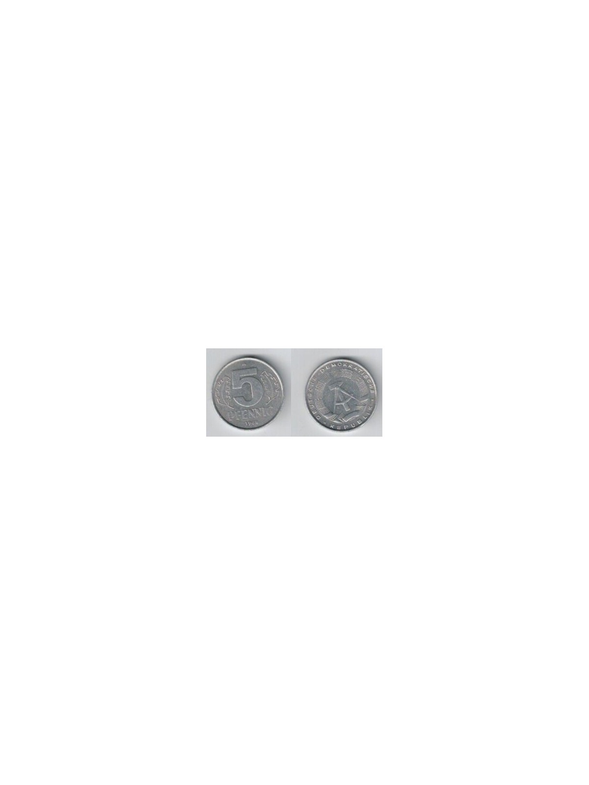 EAST GERMANY 1968 5 PFENNIG (A) KM 9.1