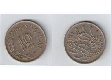 SINGAPORE 1968 10 CENTS KM 3