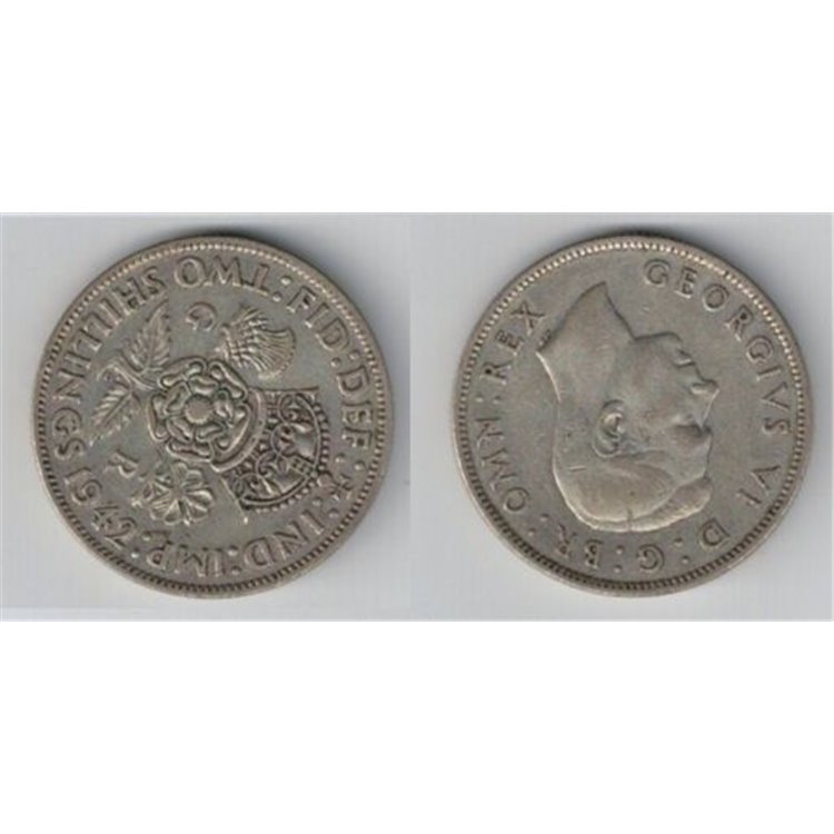 UNITED KINGDOM 1942 2 SHILLINGS IN SILVER