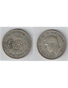 UNITED KINGDOM 1943 2 SHILLINGS IN SILVER