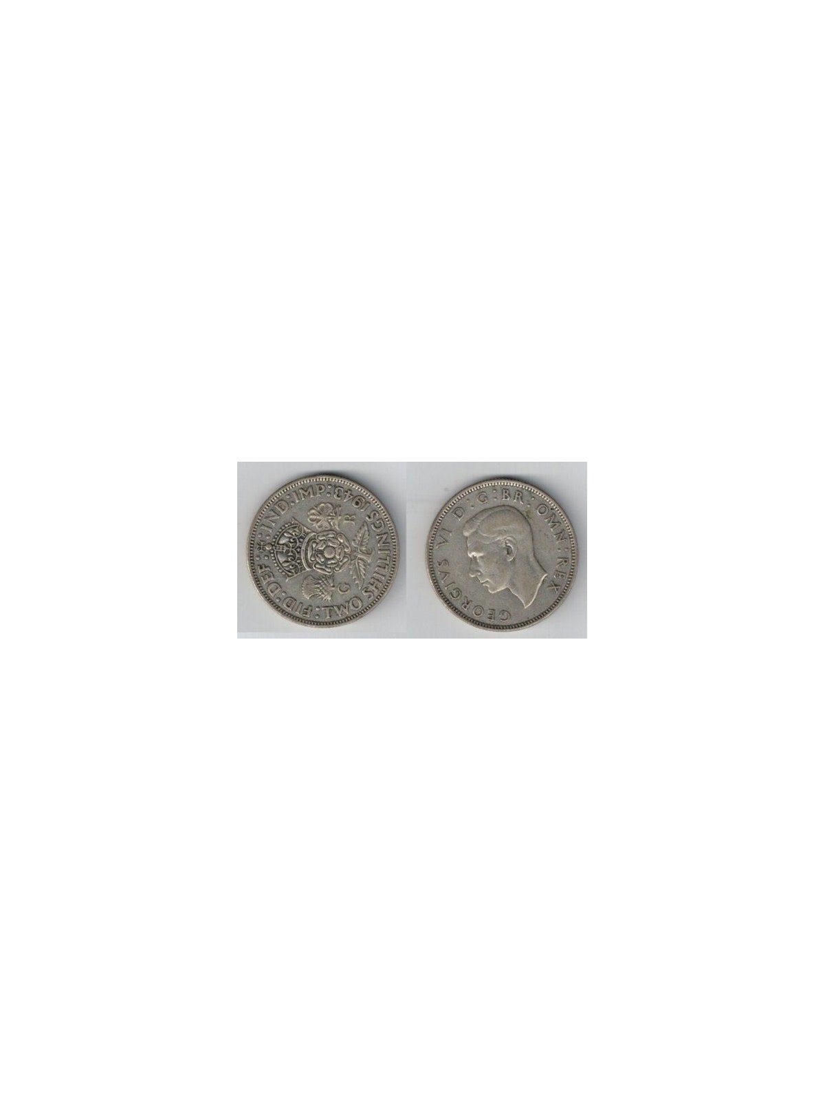 REGNO UNITO 1943 2 SHILLINGS IN ARGENTO