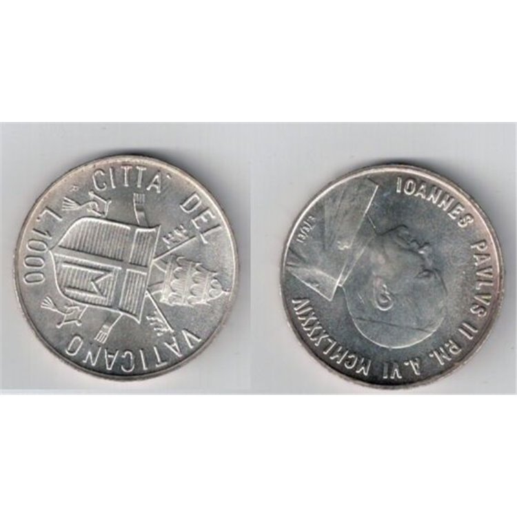 VATICAN CITY 1984 1000 LIRE SILVER FDC KM 183