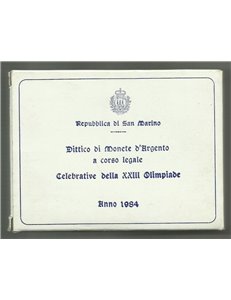 SAN MARINO 1984 Dittico XXIII Olimpiade, 2 Monete in Argento FDC