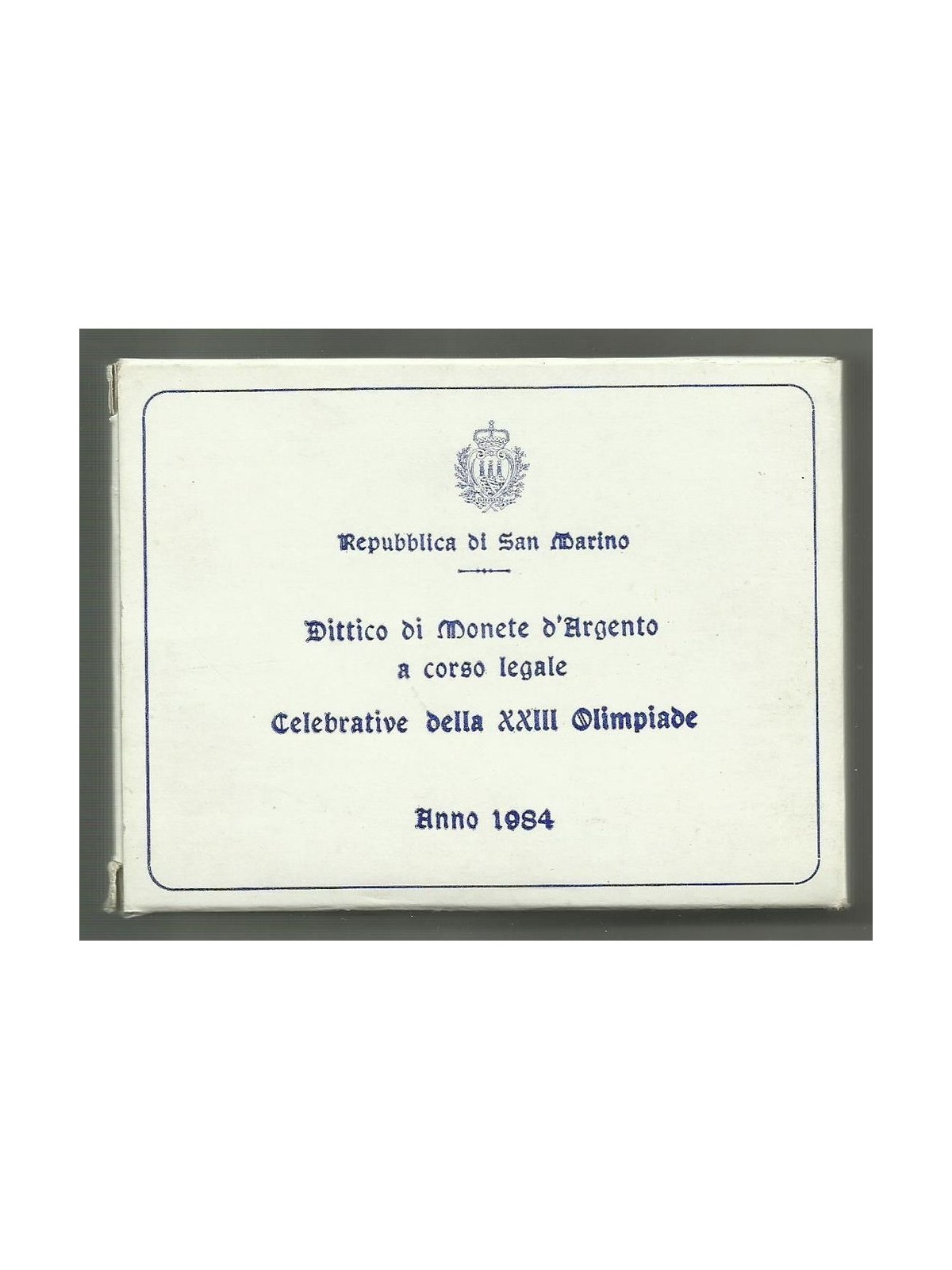 SAN MARINO 1984 Diptych XXIII Olympiad, 2 Silver Coins UNC