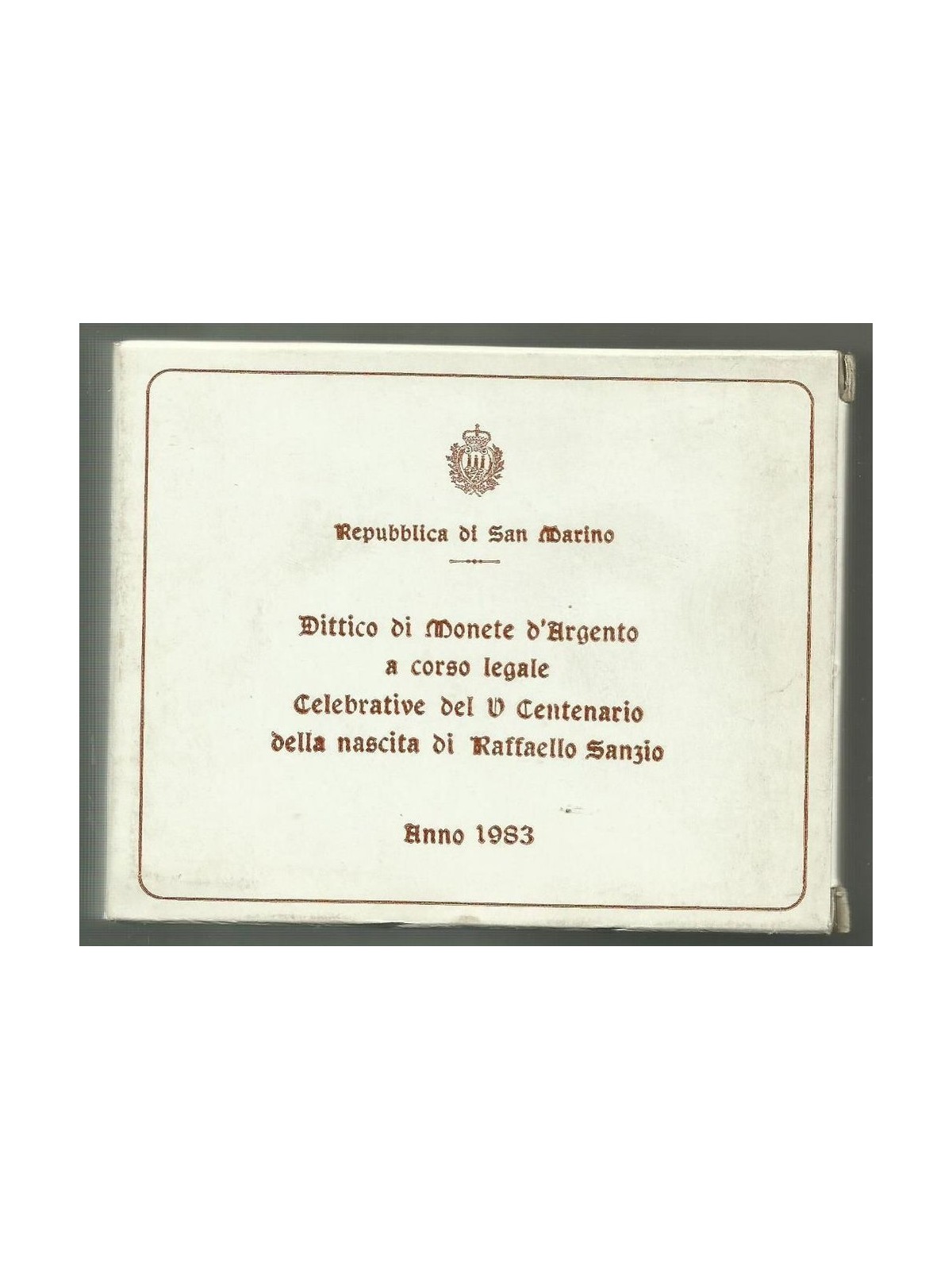 SAN MARINO 1983 Raffaello Sanzio Diptych, 2 Silver Coins UNC