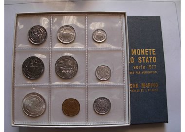 SAN MARINO 1977 Serie Divisionale 9 Monete FDC