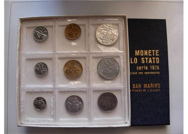 SAN MARINO 1978 Divisional Set of 9 Coins UNC