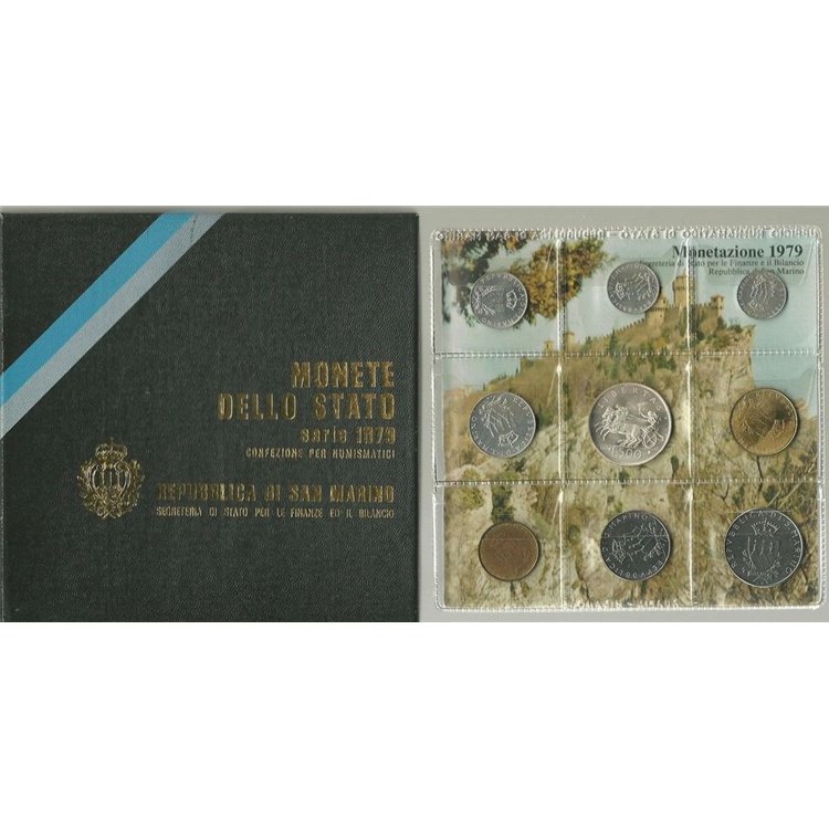 SAN MARINO 1979 Divisional Set of 9 Coins UNC