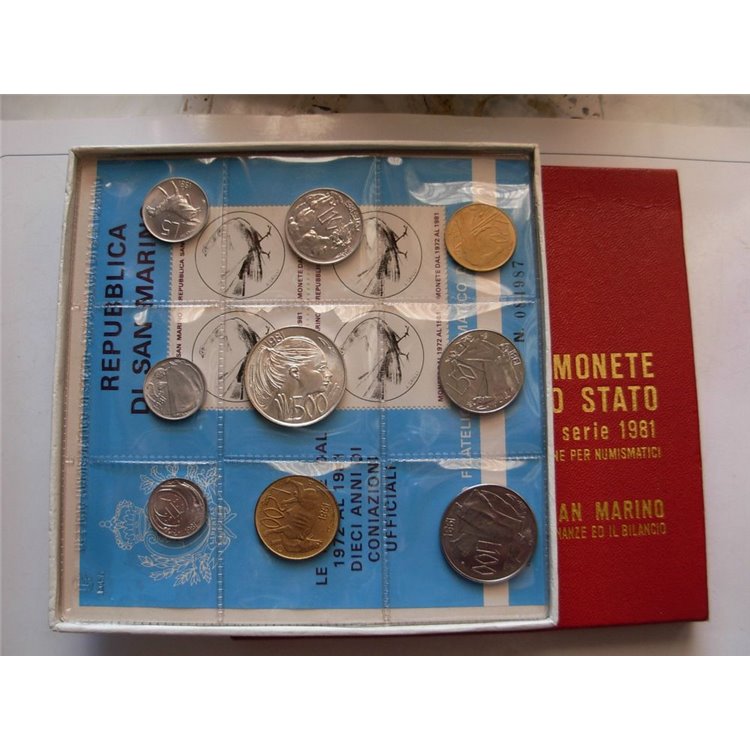 SAN MARINO 1981 Serie Divisionale 9 Monete FDC