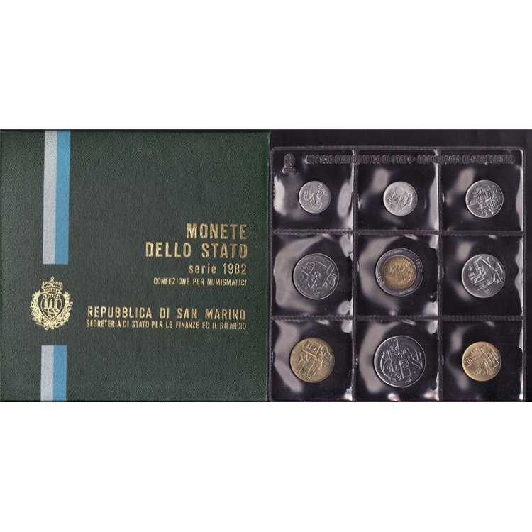 SAN MARINO 1982 Serie Divisionale 9 Monete FDC
