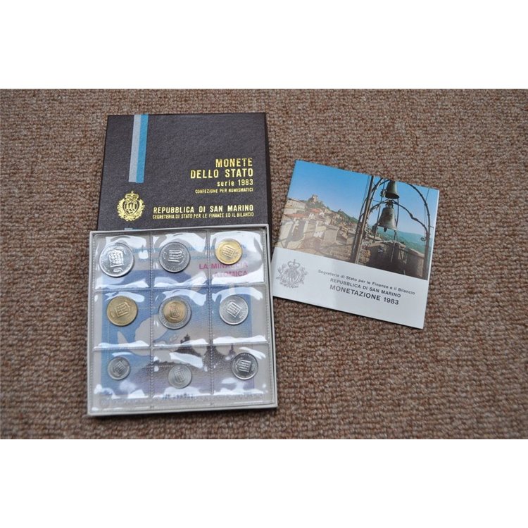 SAN MARINO 1983 Divisional Set of 9 Coins UNC