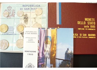 SAN MARINO 1985 Divisional Set of 9 Coins UNC