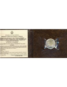SAN MARINO 1980 Saint Benedict of Norcia, £1000 silver coin UNC