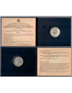 SAN MARINO 1978 Leone Tolstoj, Moneta da 1000 £ in argento FDC
