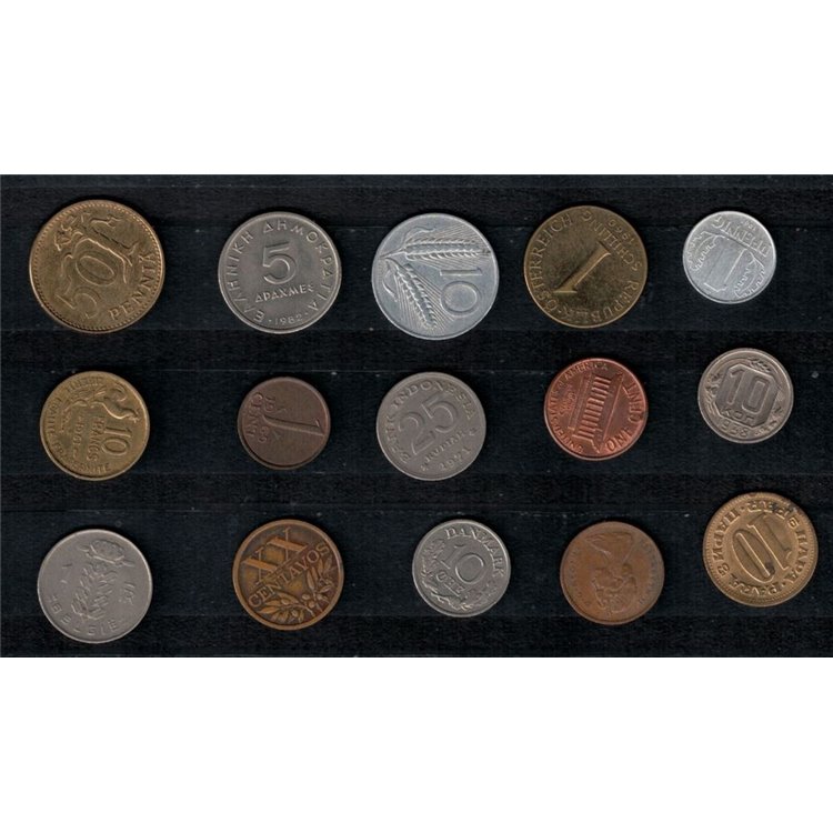 LOT OF 15 WORLD COINS