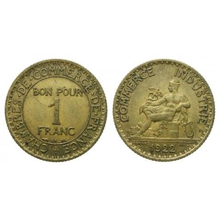 FRANCE 1922 BON POUR 1 FRANC COMMERCE INDUSTRIE KM 876