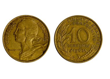 FRANCIA 1963 10 CENTIMES Marianne Lagriffoul KM 929